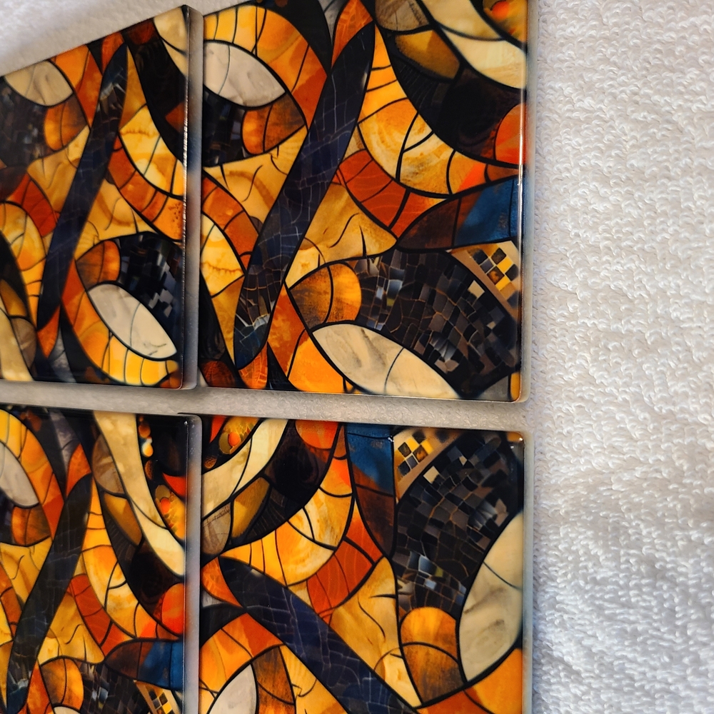 Abstract Mosaic Coasters Set - Picture 15 of 16